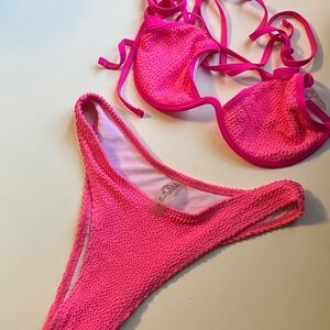 Vibrant Pink Textured Bikini Set